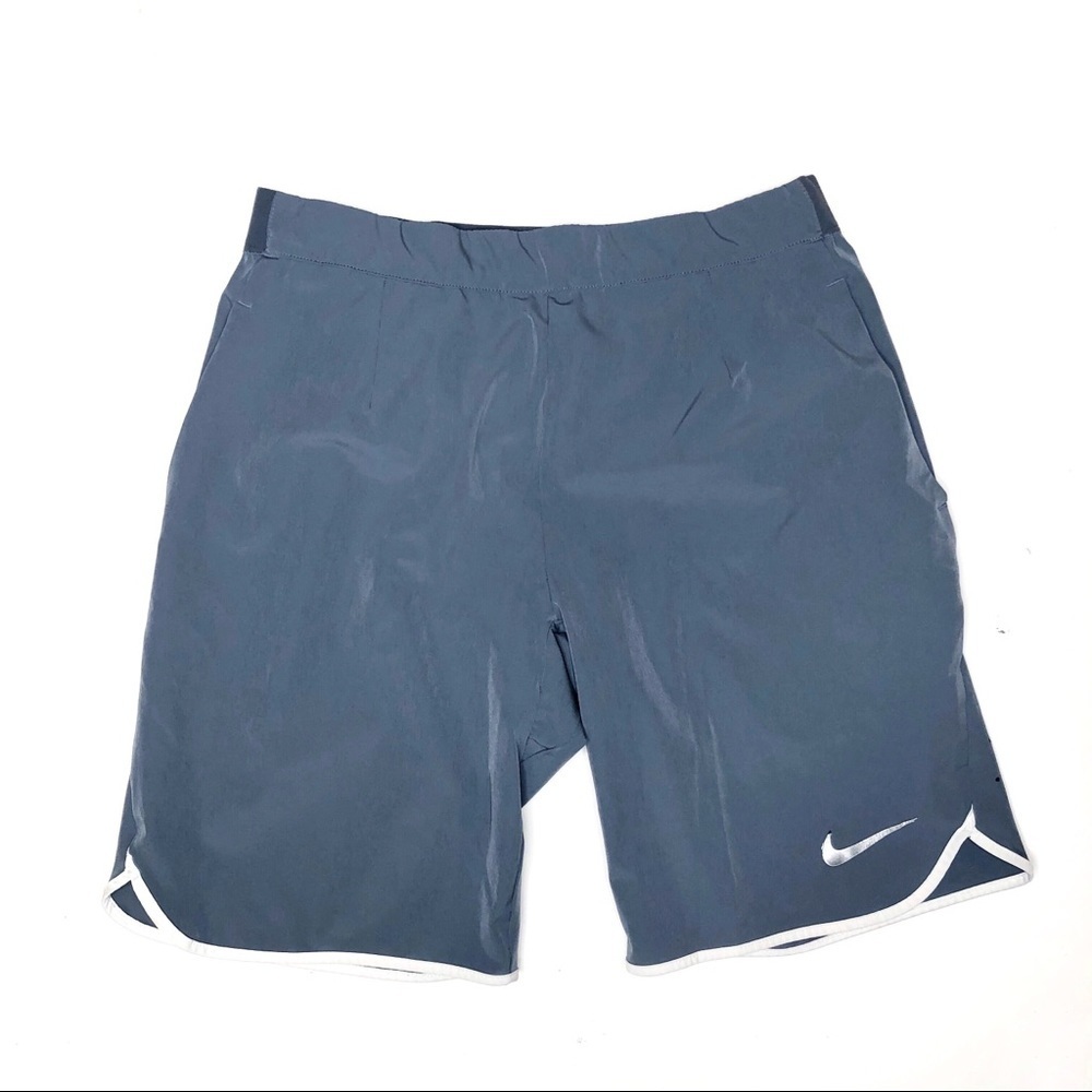 Nike Dri-FIT Running Shorts Women Small Gray Blue Athletic Workout Gym